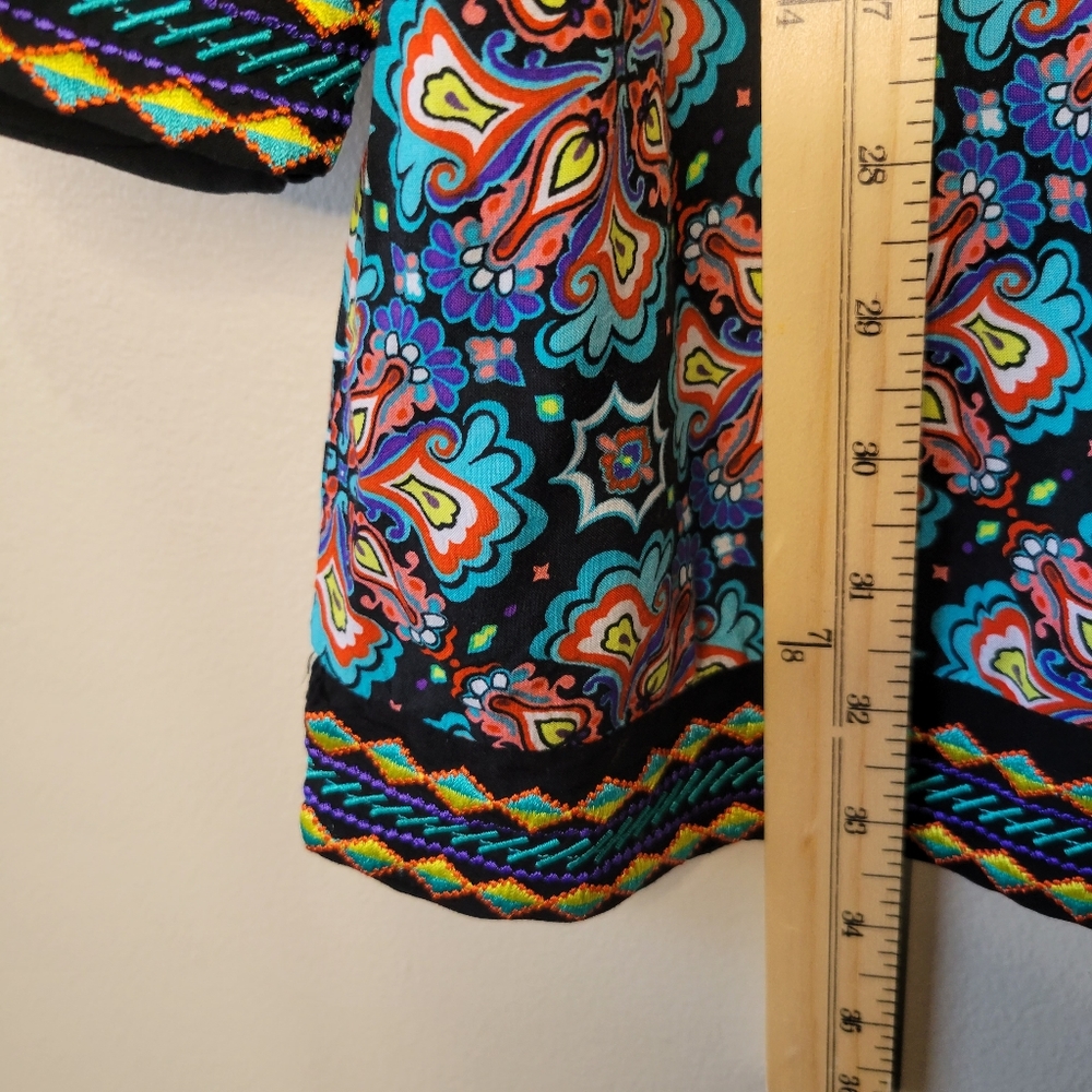 Nanette Lepore Swim Paloma Embroidered Tunic Beach Pool Coverup Dress Sz Medium - Picture 10 of 14